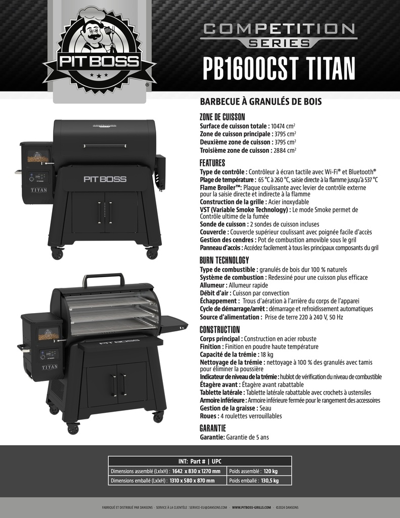 Pit Boss - 1600CST TITAN
