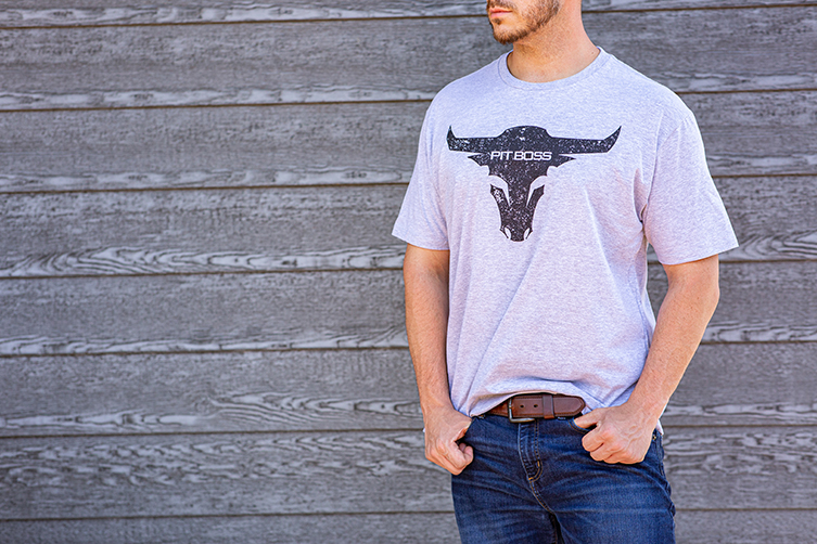 Pit Boss - Bull T-Shirt, Grey Heather - Men's SM 